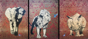 Daniel Ryan Daniel Ryan L’Elephant Sympathique - Taming The King - Le Rhino Curleux (SET) - Framed